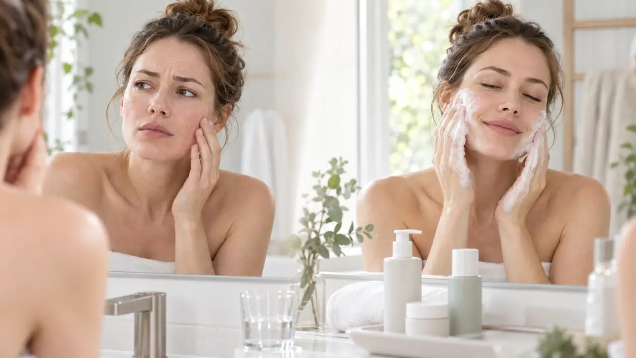 Routine de nettoyage doux pour une peau sensible