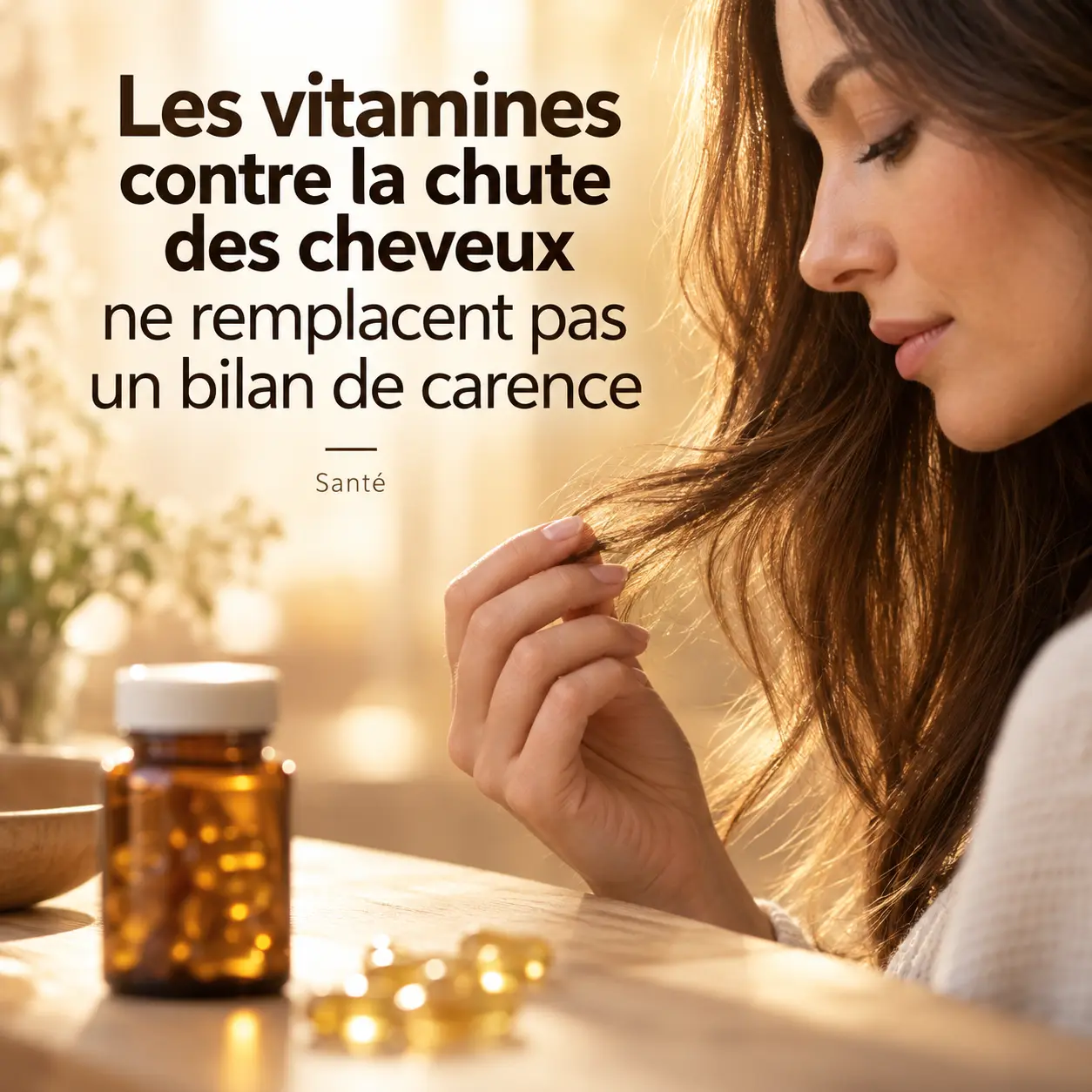 Les vitamines contre la chute des cheveux ne remplacent pas un bilan de carence