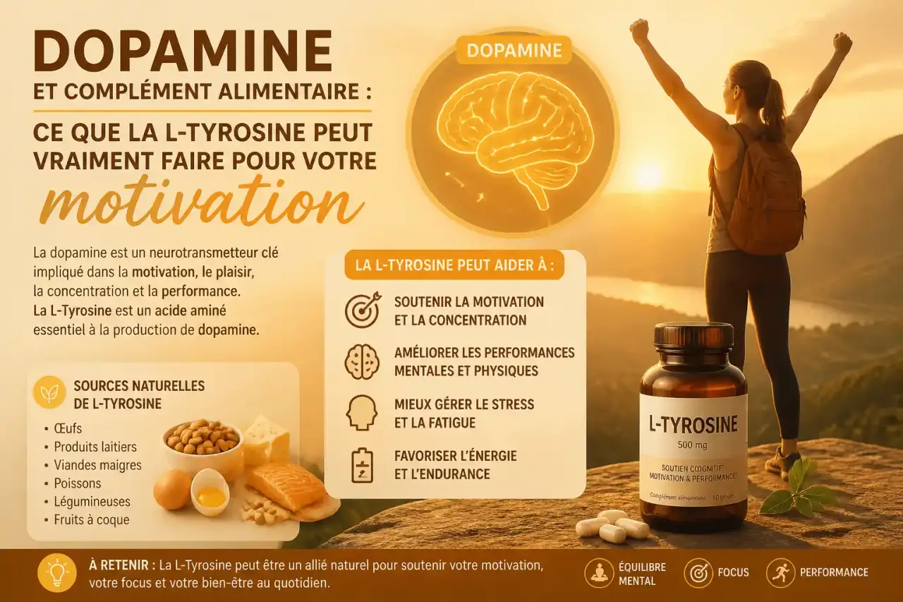Dopamine et complément alimentaire : ce que la L-Tyrosine peut vraiment faire pour votre motivation