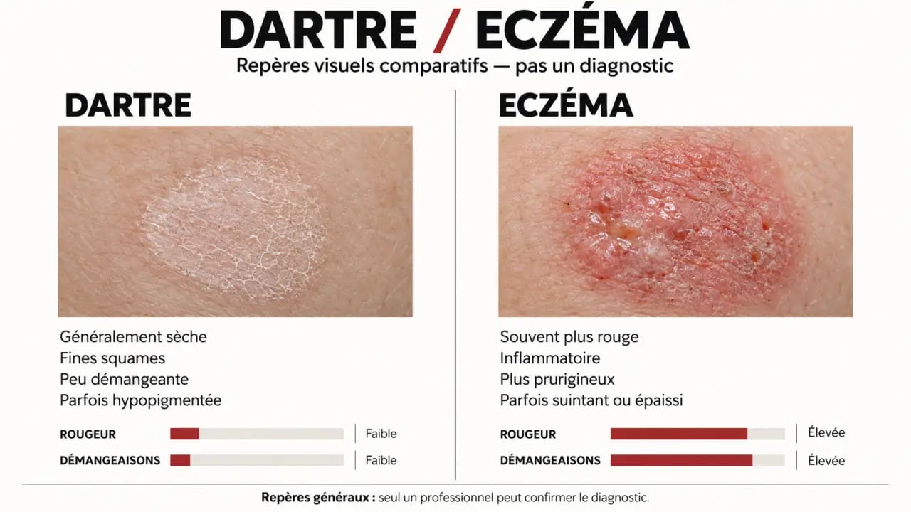 Dartres de la peau ou eczéma : principaux repères visuels à connaître