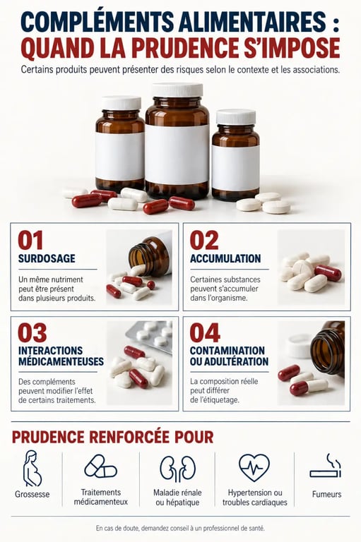 Liste des compléments alimentaires dangereux et principaux facteurs de risque
