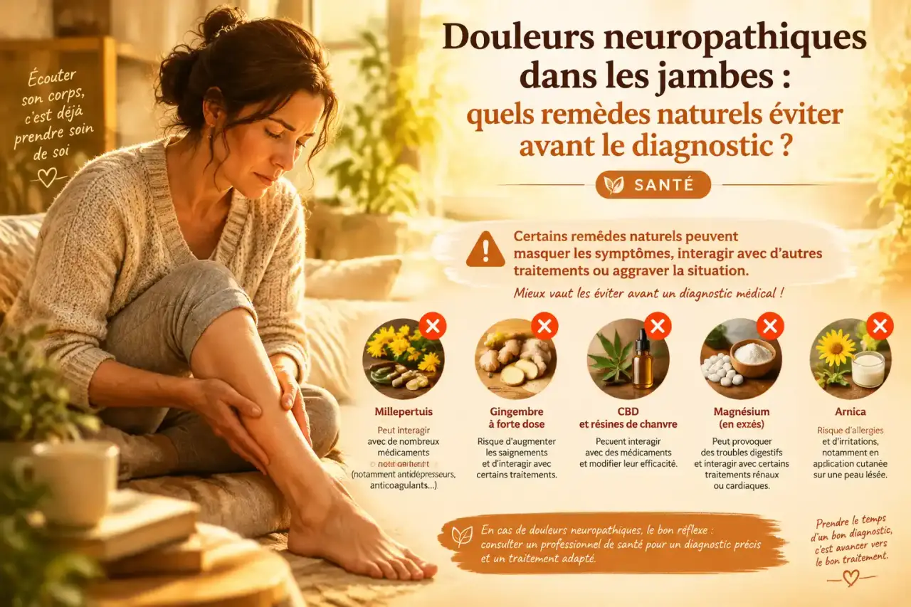 Douleurs neuropathiques dans les jambes : quels remèdes naturels éviter avant le diagnostic ?