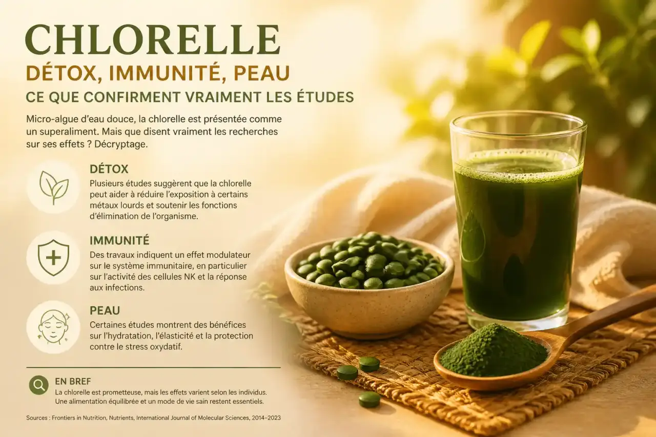 Chlorelle : détox, immunité, peau, ce que confirment vraiment les études